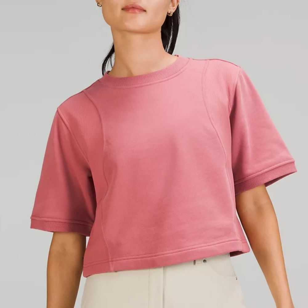 Lululemon Cotton French Terry+Swift T-Shirt - Color Briar Rose‎ Size 6 NWT